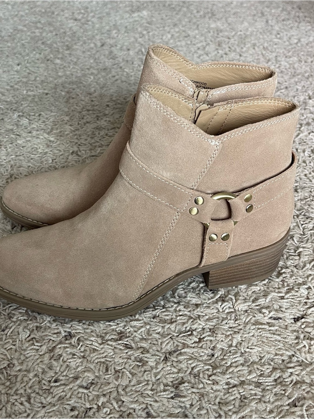 House of Harlow Altossa Booties Tan Suede Harness Ankle Boots Womens 9M - Picture 2 of 6